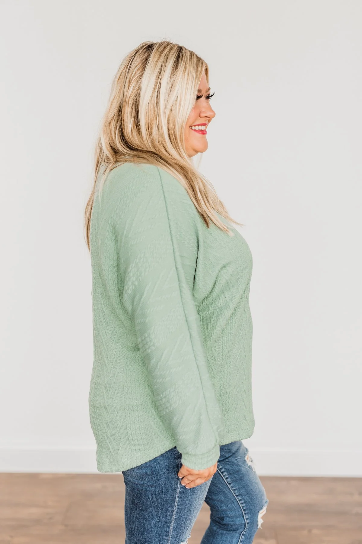 Here For A Good Time Knit Sweater- Sage - Image 9