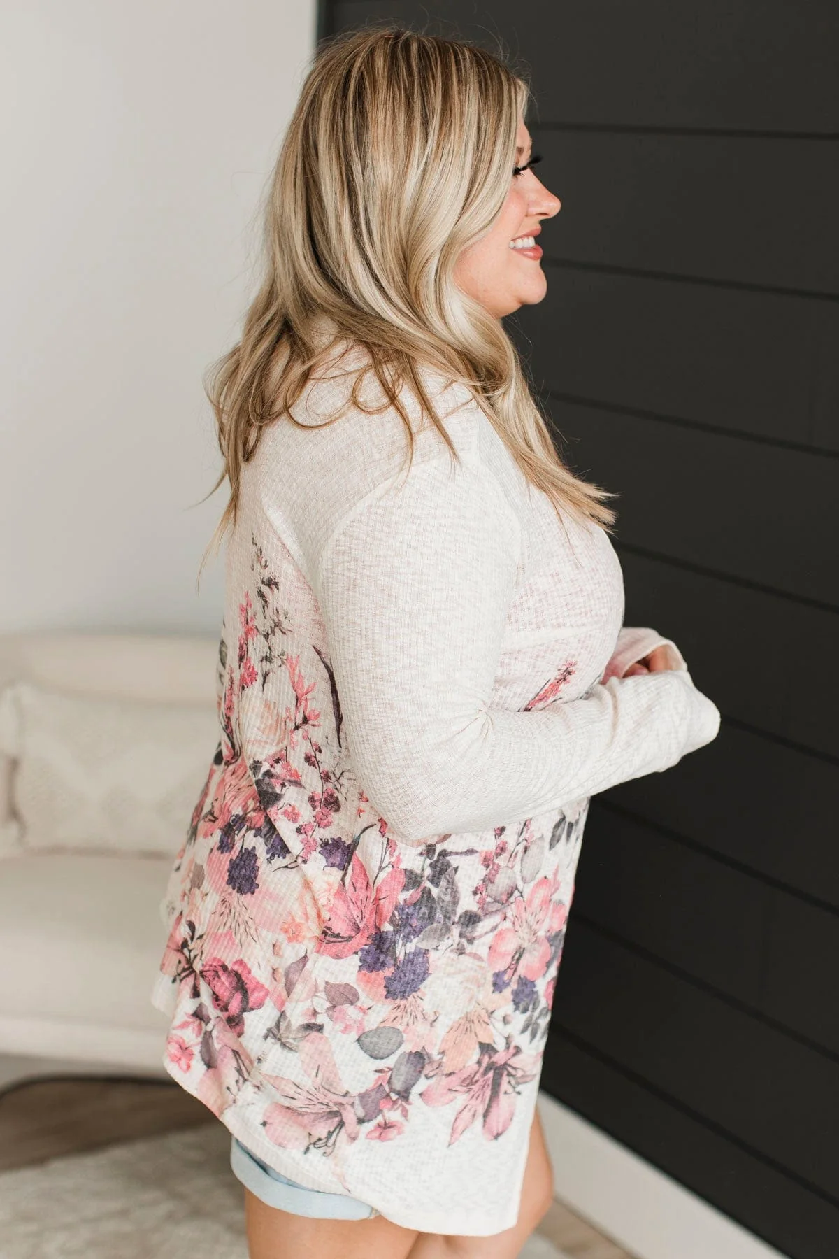Here In My Heart Floral Cardigan- Cream - Image 6