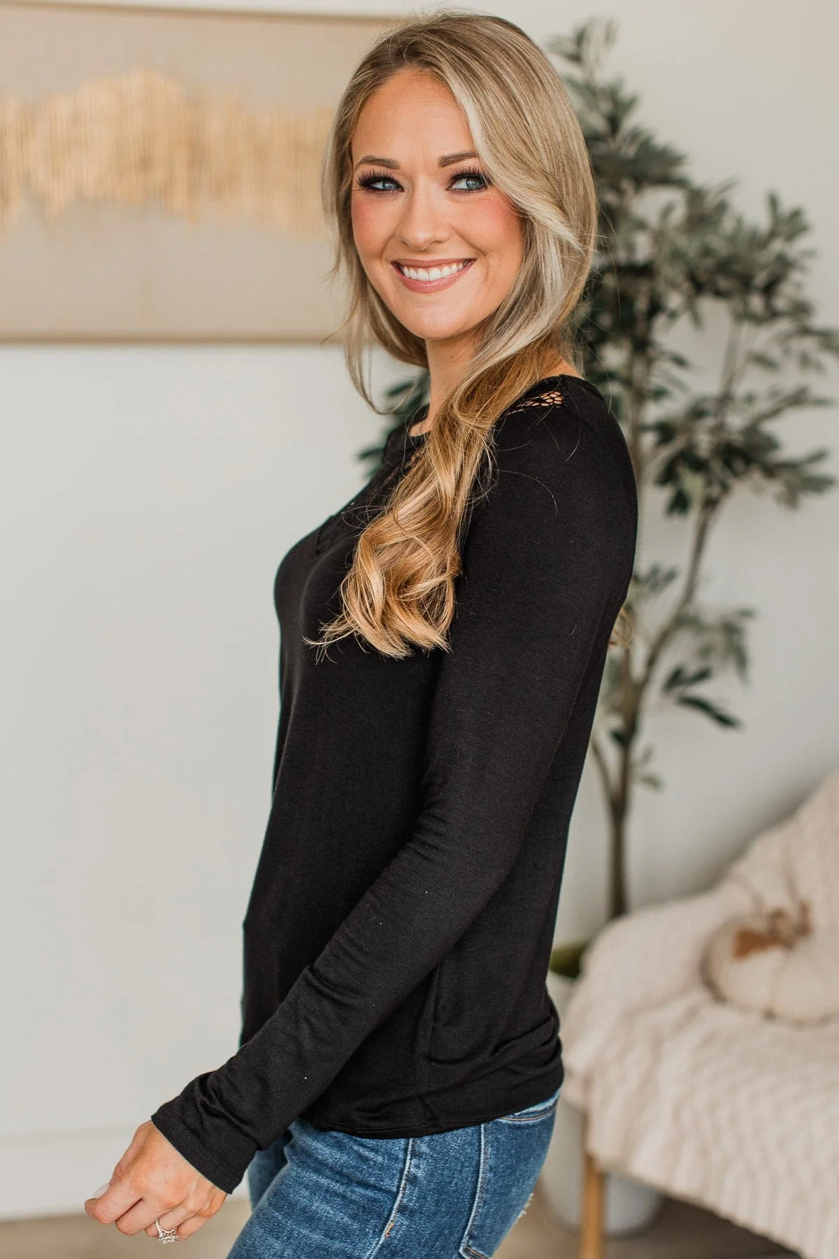 Here To Impress Knit Top- Black - Image 5