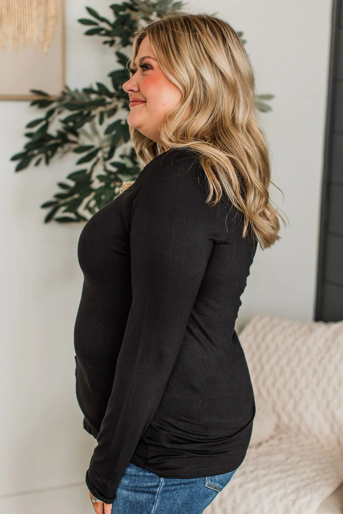 Here To Impress Knit Top- Black - Image 6