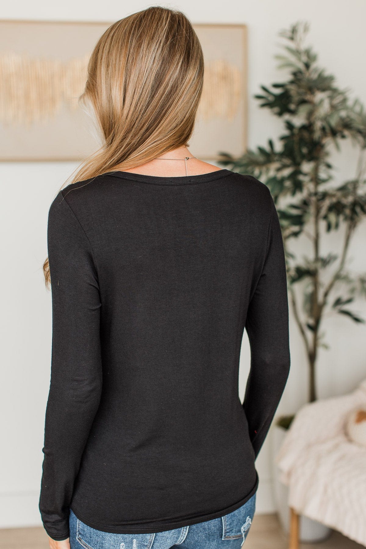 Here To Impress Knit Top- Black - Image 7