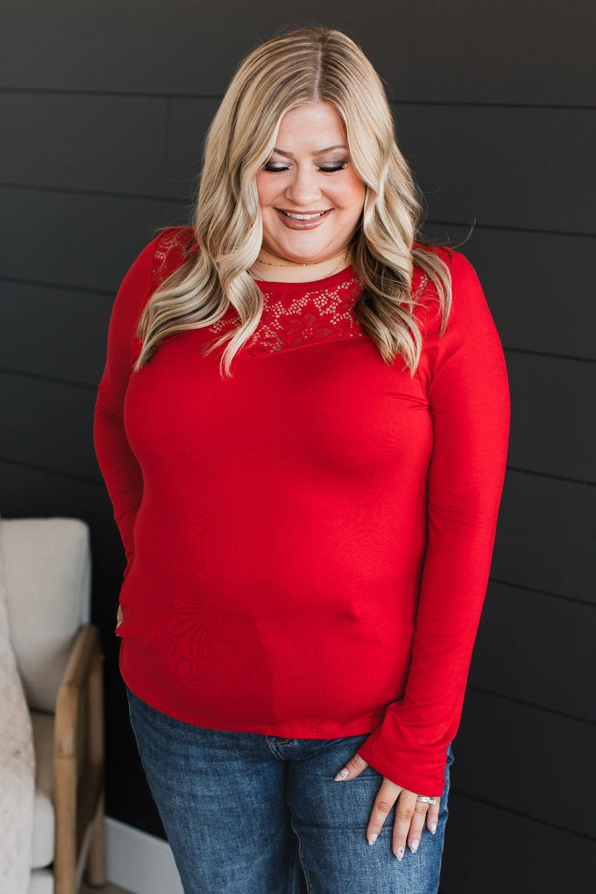 Here To Impress Knit Top- Red - Image 2