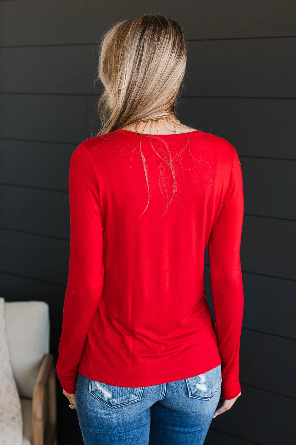 Here To Impress Knit Top- Red - Image 7