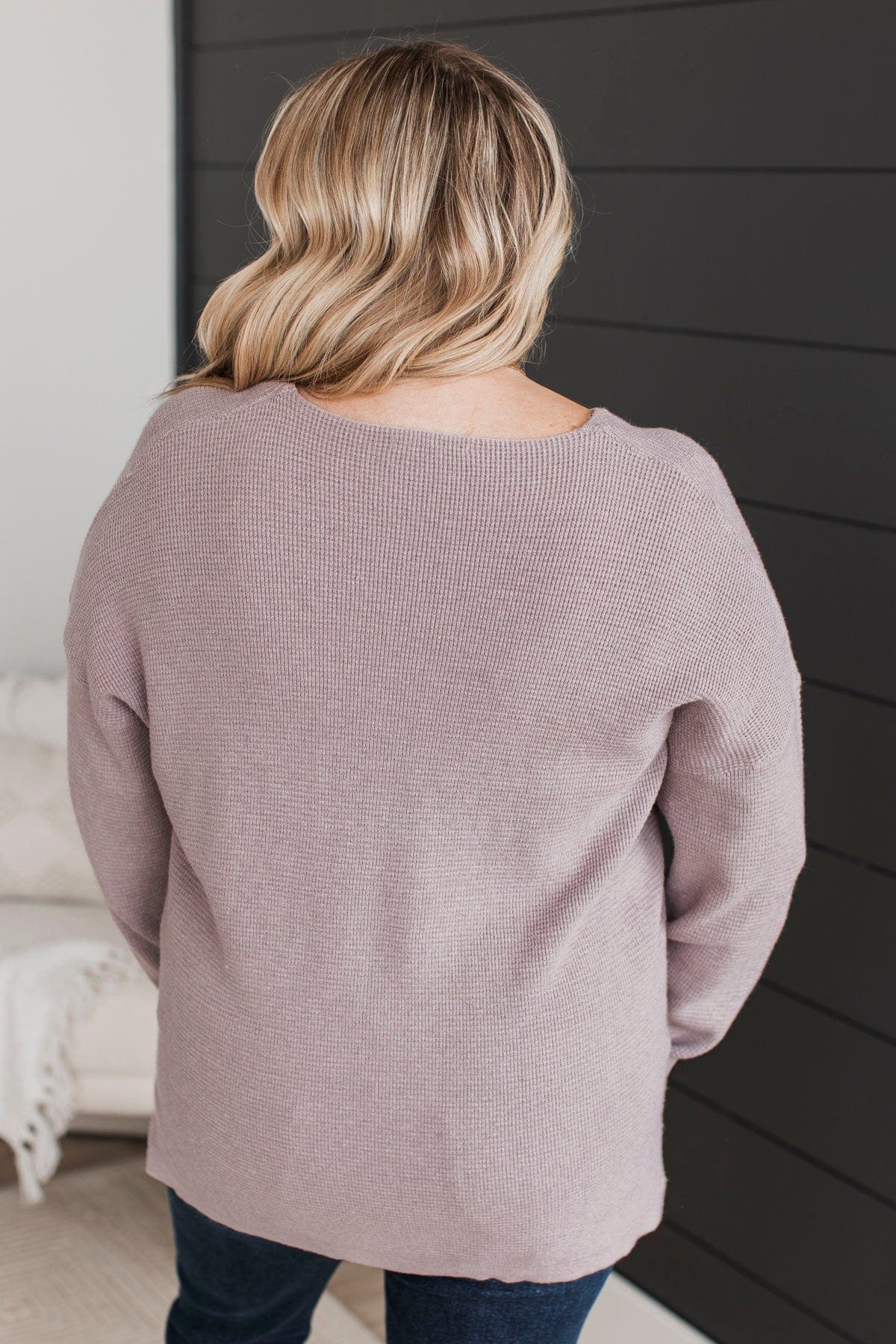 Here Together V-Neck Sweater- Dusty Lavender - Image 7