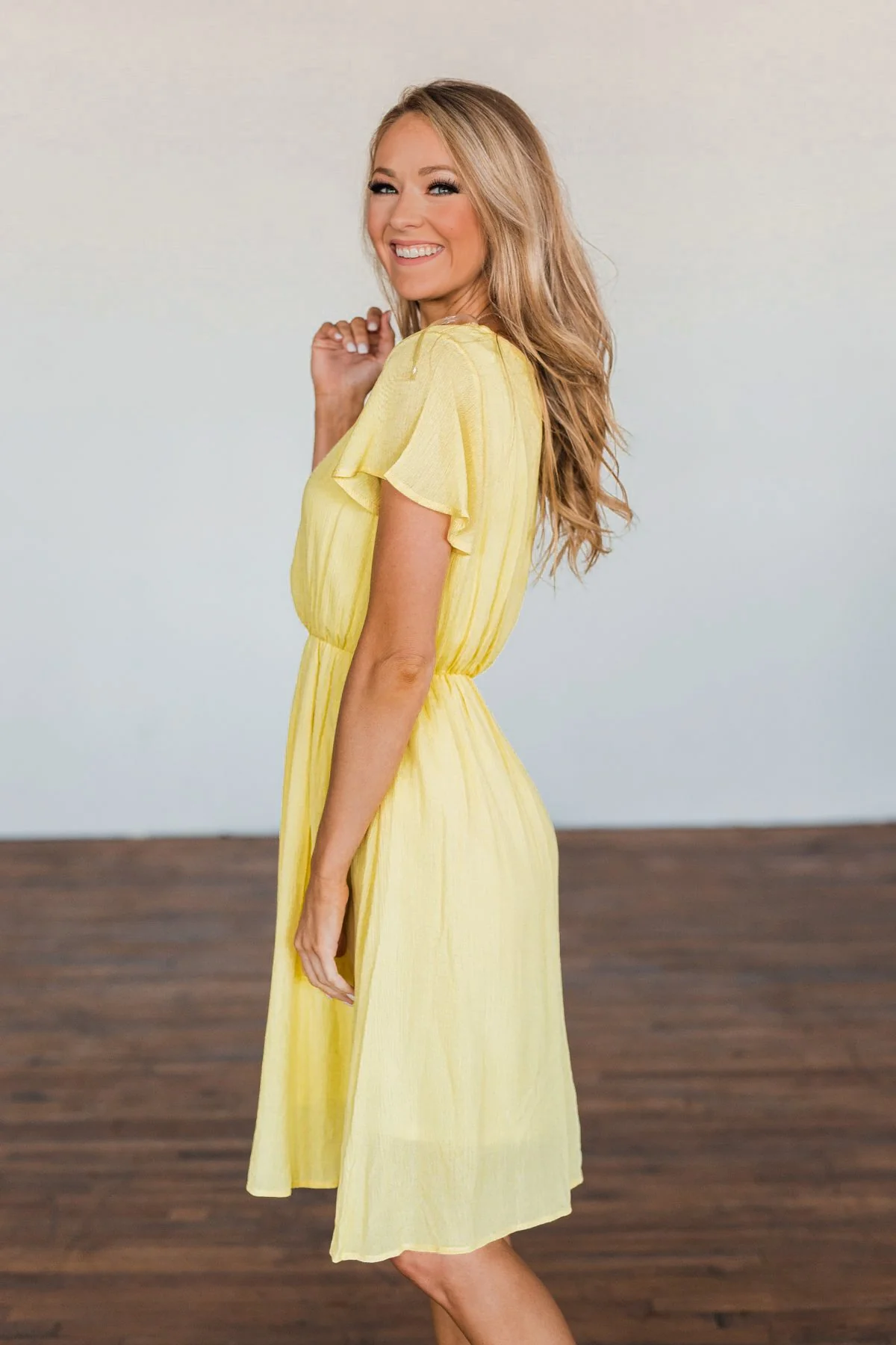 Here We Go Again Dress- Yellow - Image 5