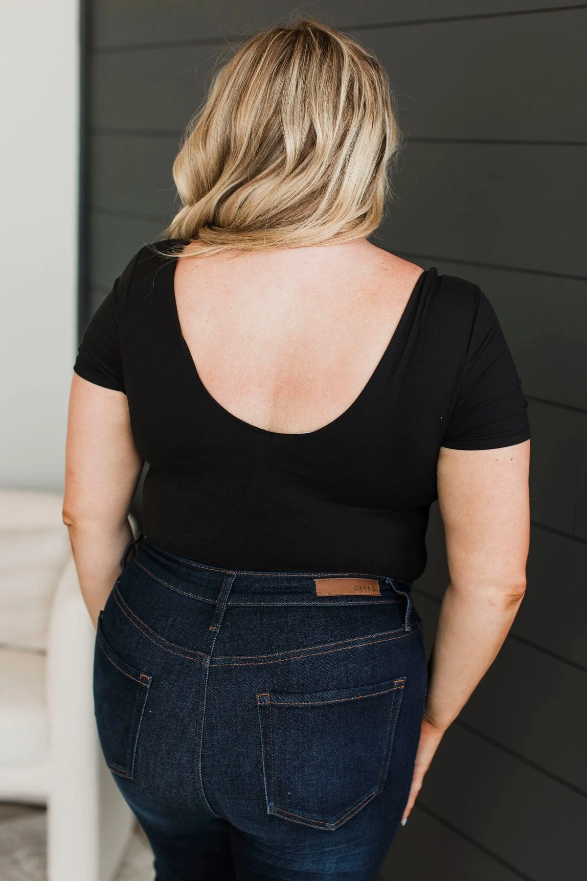 Here We Go Square Neck Bodysuit- Black - Image 8