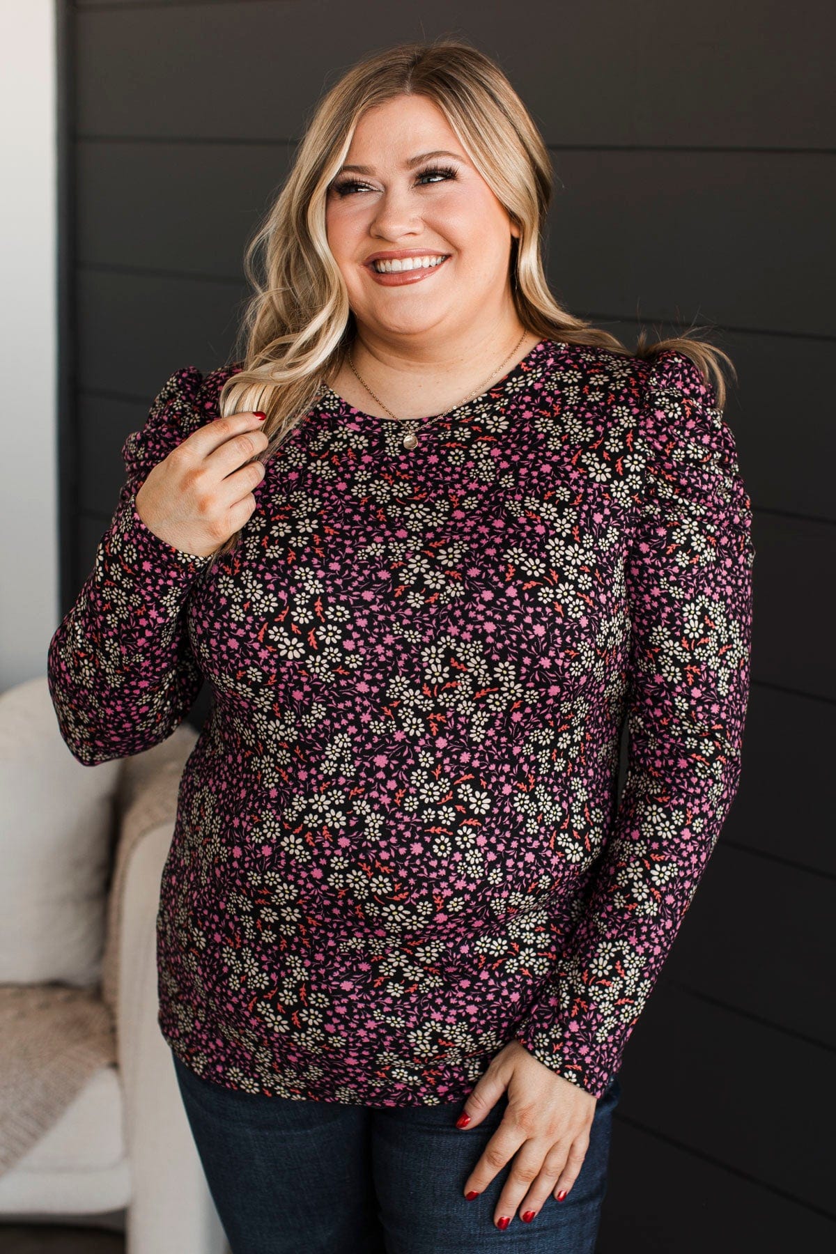Here's To Forever Floral Top- Black - Image 4