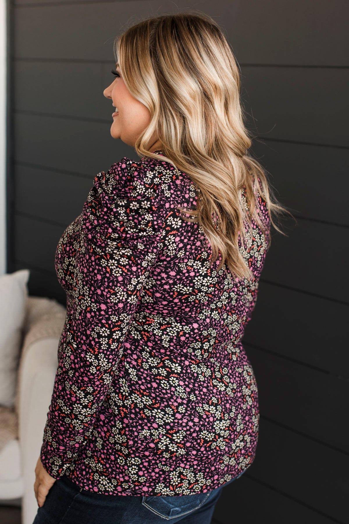Here's To Forever Floral Top- Black - Image 6