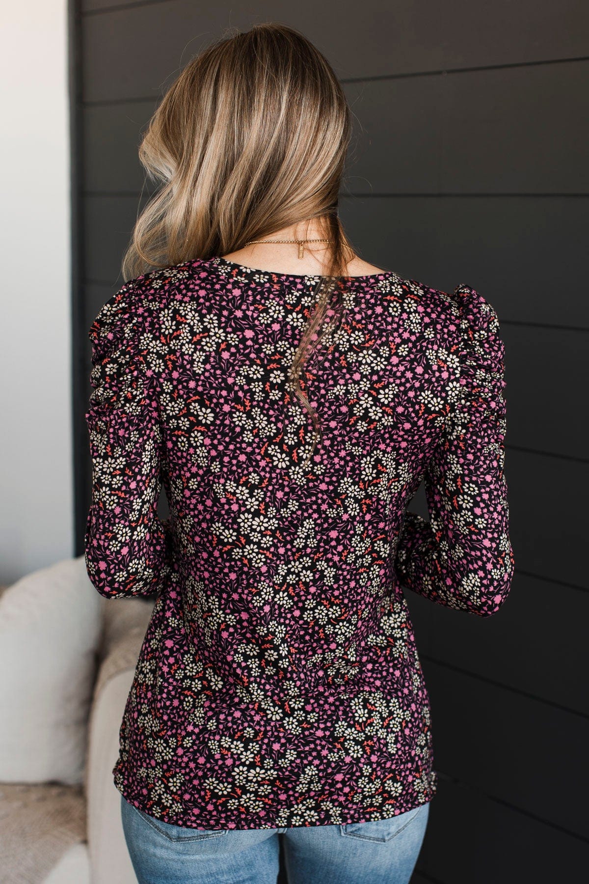 Here's To Forever Floral Top- Black - Image 7