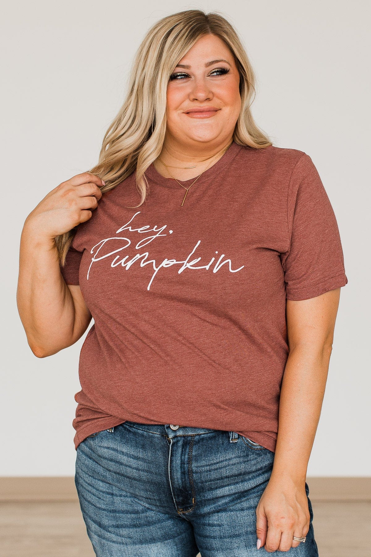 "Hey, Pumpkin" Graphic Tee- Deep Clay - Image 2