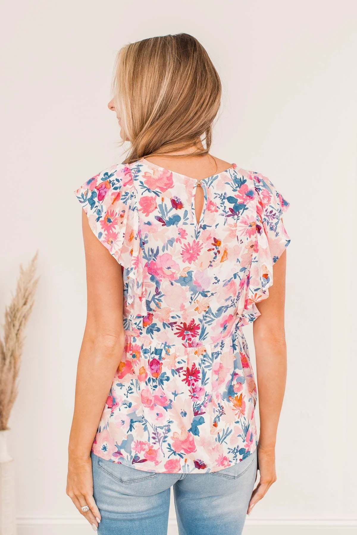 Hey There Cutie Flutter Sleeve Tank- Blush - Image 11