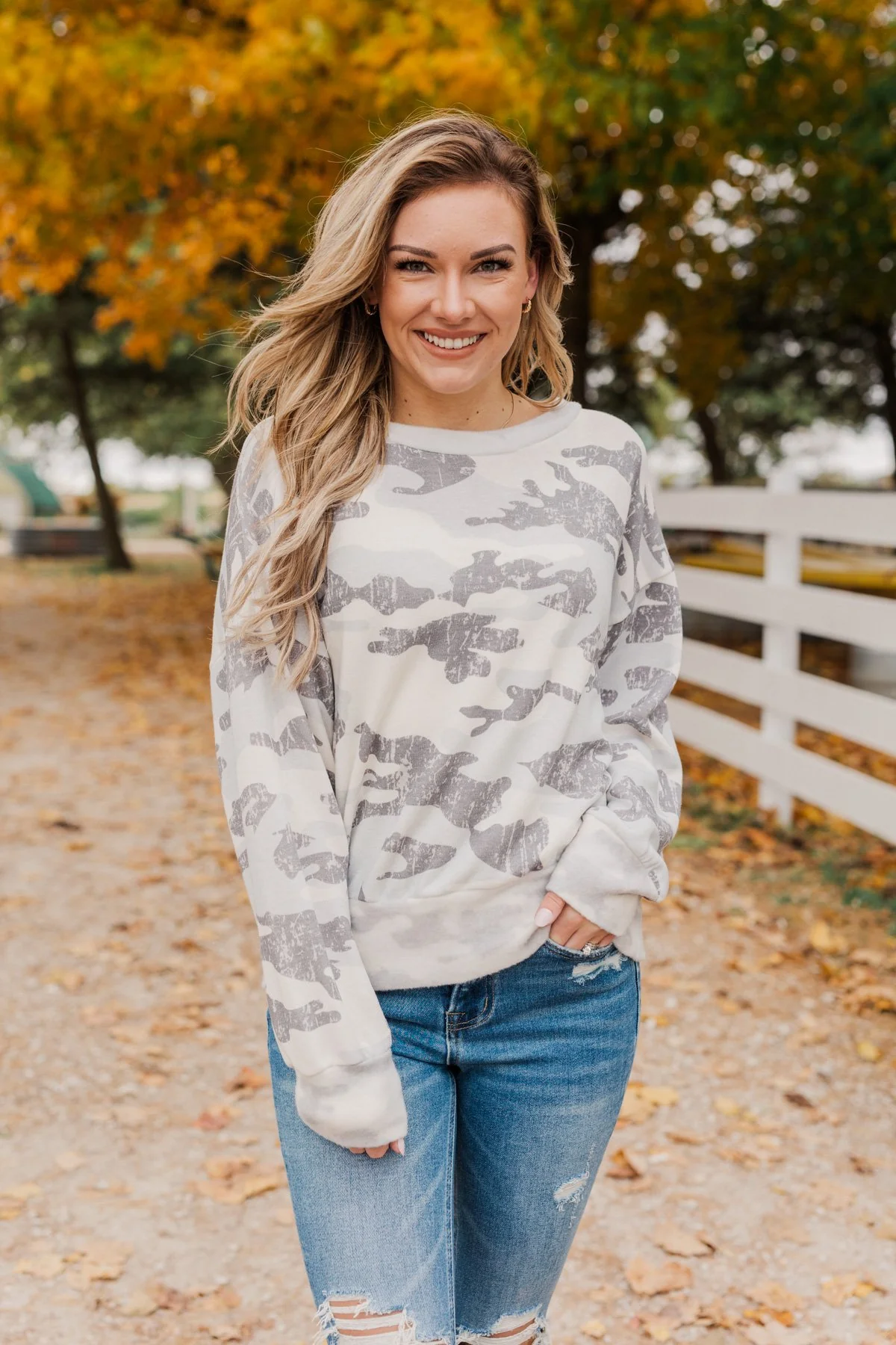 Hidden Beauty Lounge Top- Grey Camo - Image 2