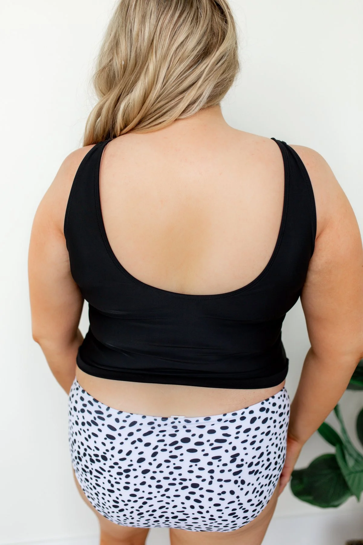 High Waisted Swimsuit Bottoms- Dalmatian Print - Image 10
