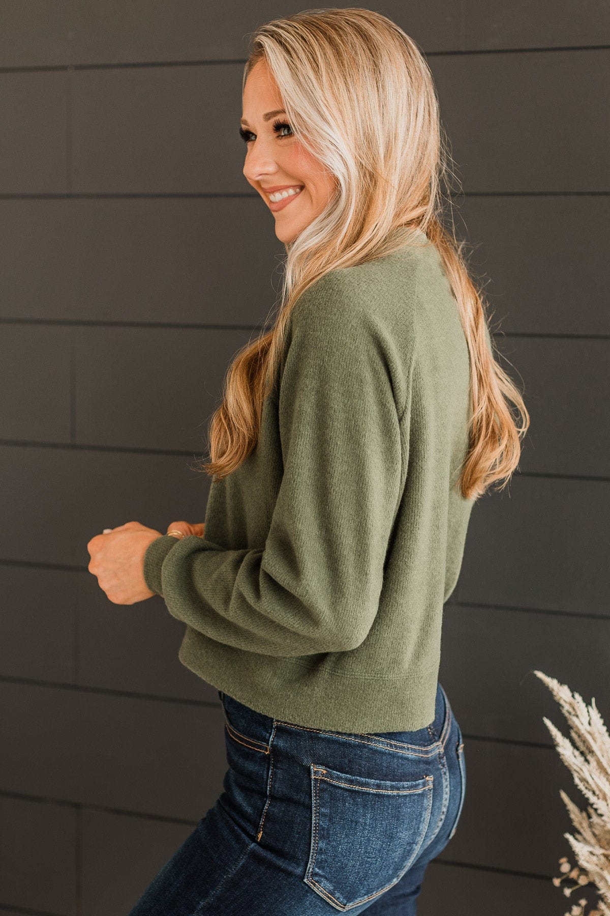 Highest Standards Button Cardigan- Olive - Image 5