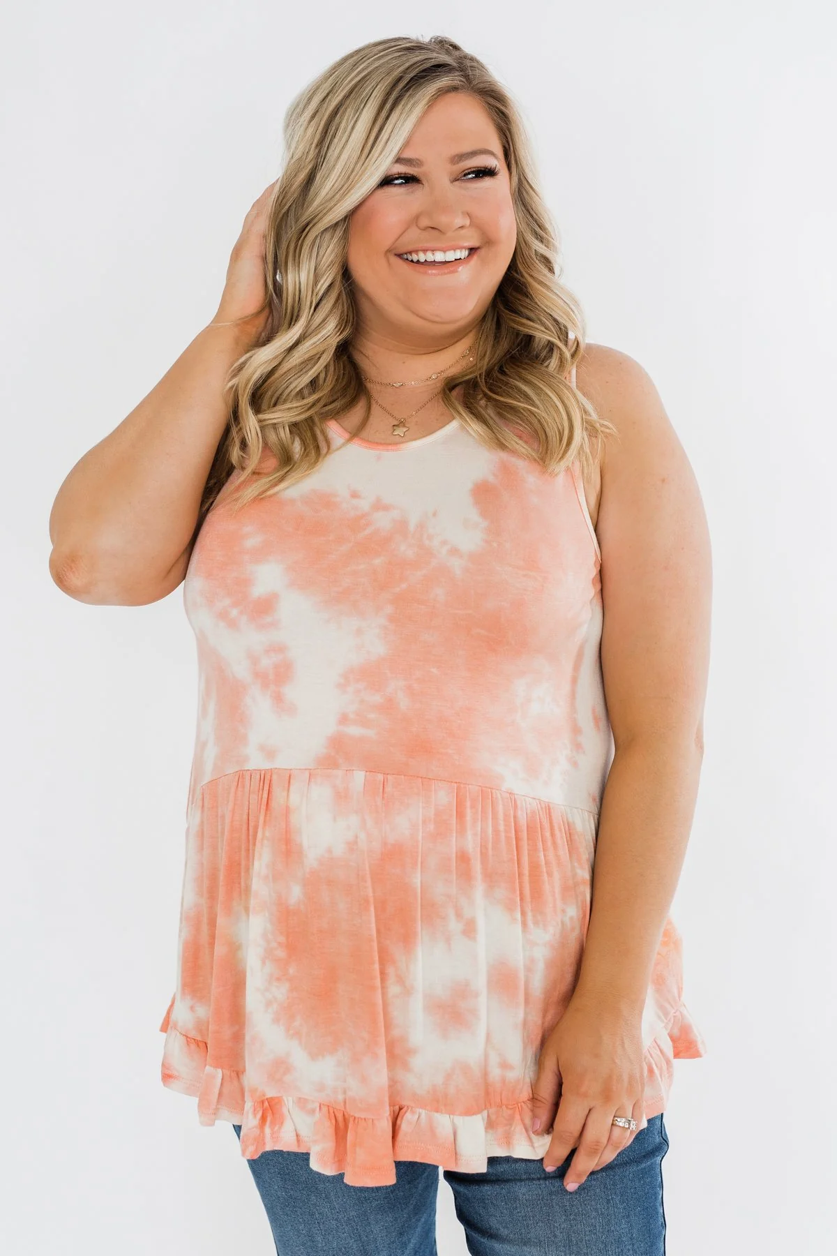 Highlight Of Your Life Babydoll Tank Top- Coral - Image 7