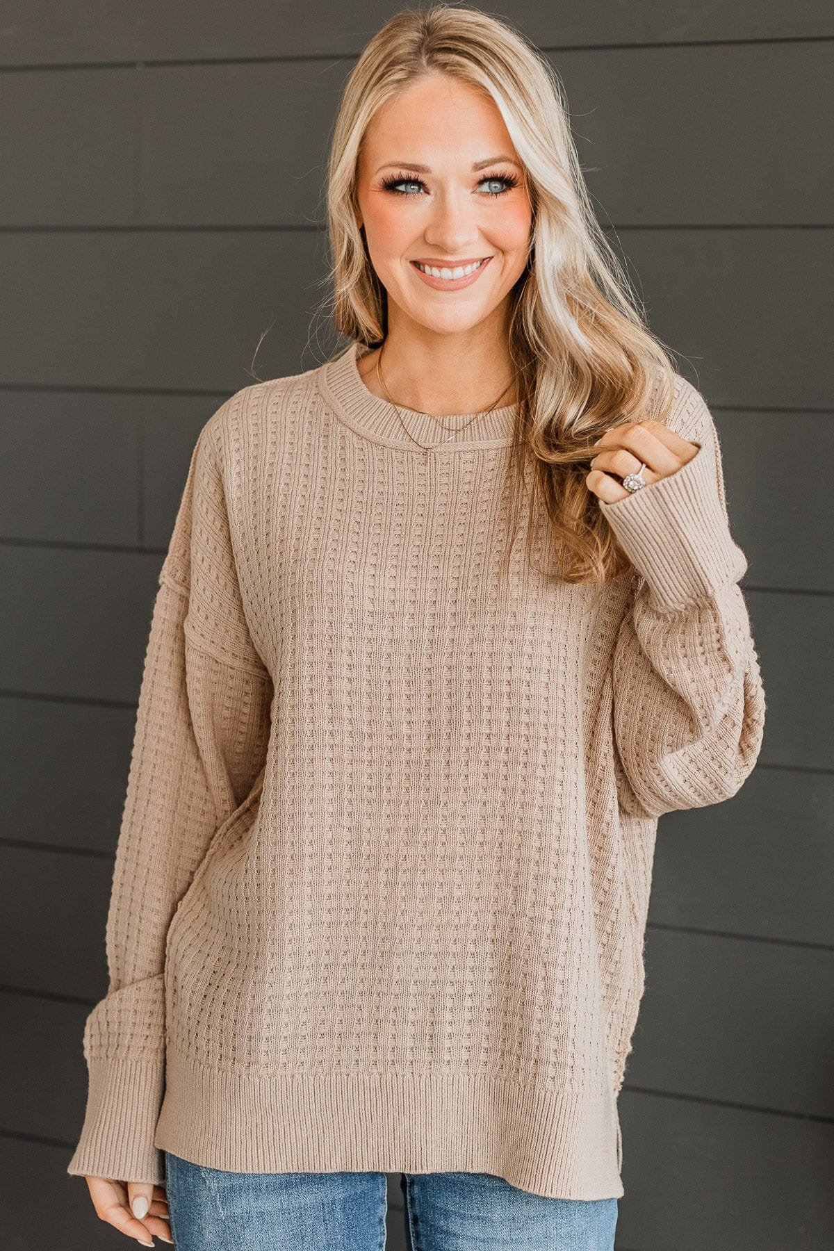 Highly Requested Knit Sweater- Beige - Image 2
