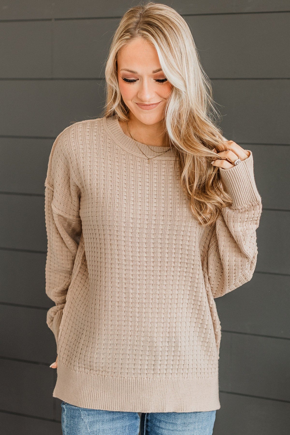 Highly Requested Knit Sweater- Beige - Image 3