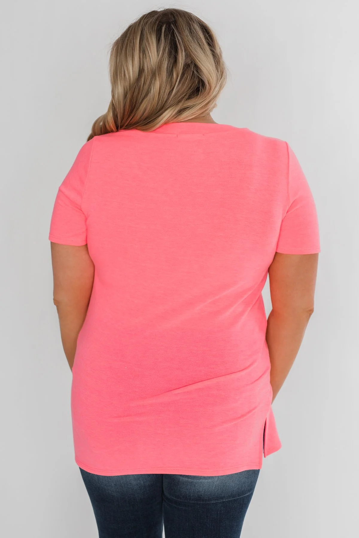 Hint of Leopard Short Sleeve Top - Bright Pink - Image 12