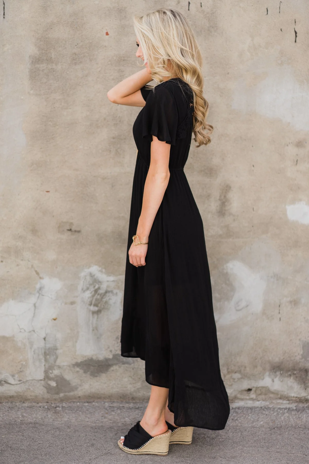 Hold Me Tight Hi-Lo Dress- Black - Image 5