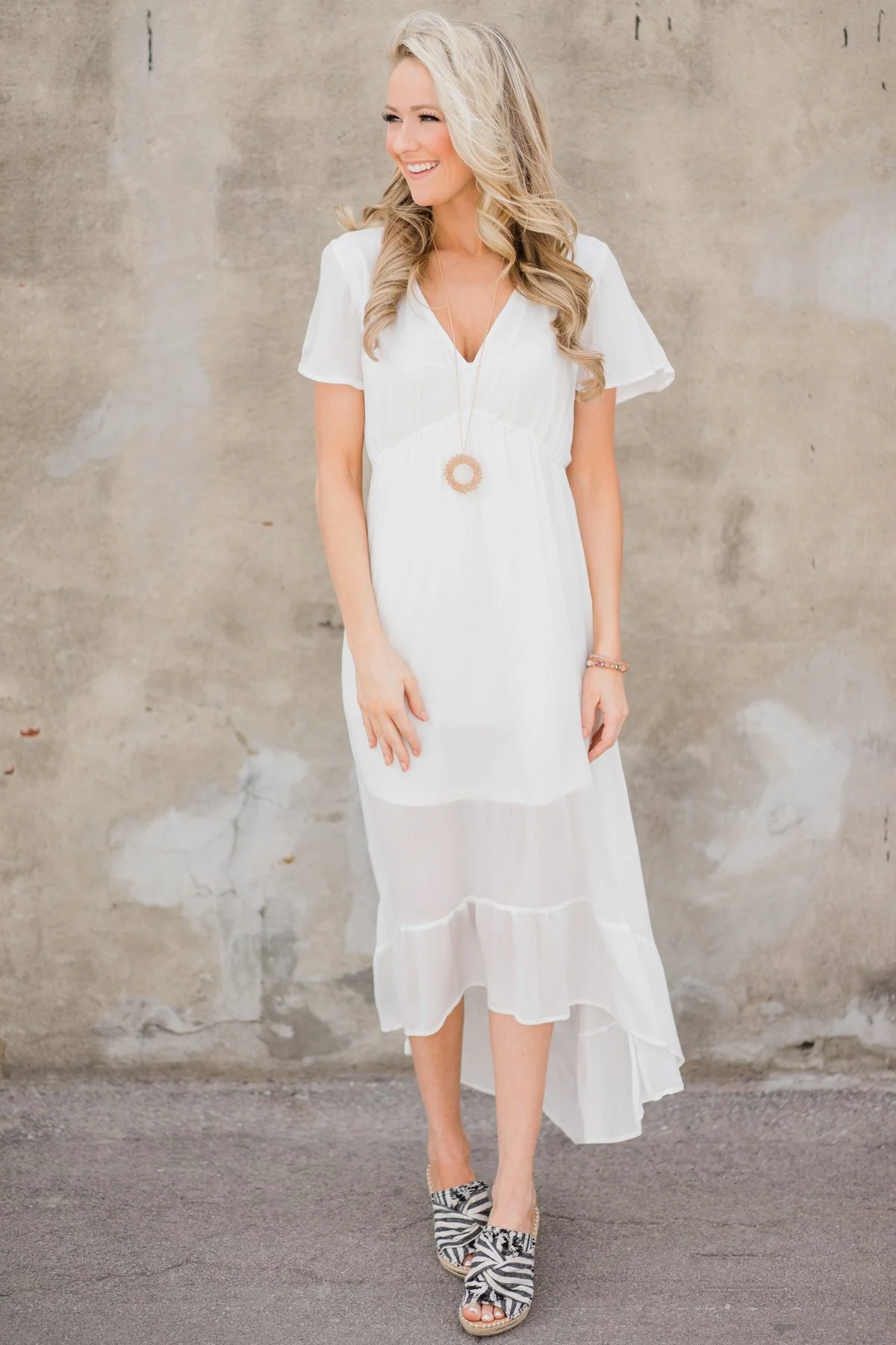 Hold Me Tight Ivory Hi-Lo Dress - Image 2