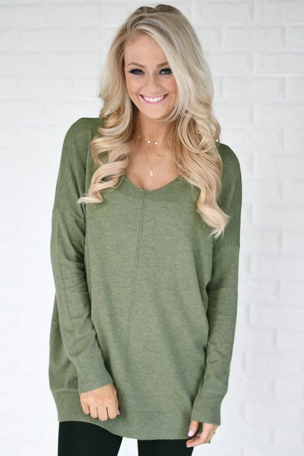 Hold On To Me Sweater ~ Light Olive - Image 2