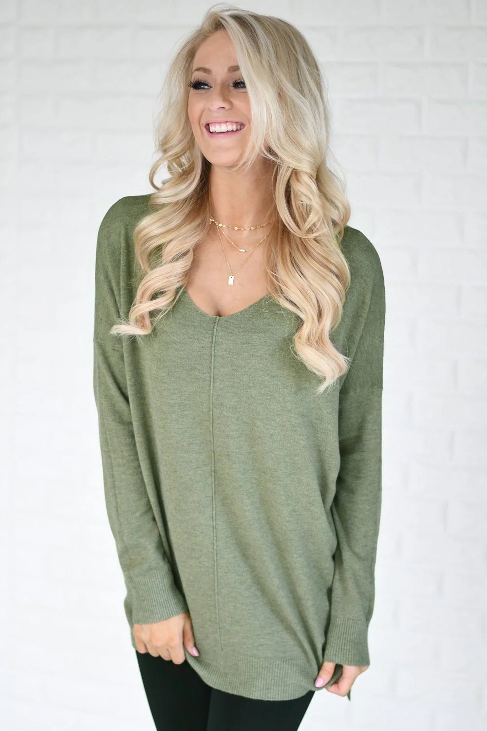 Hold On To Me Sweater ~ Light Olive - Image 3
