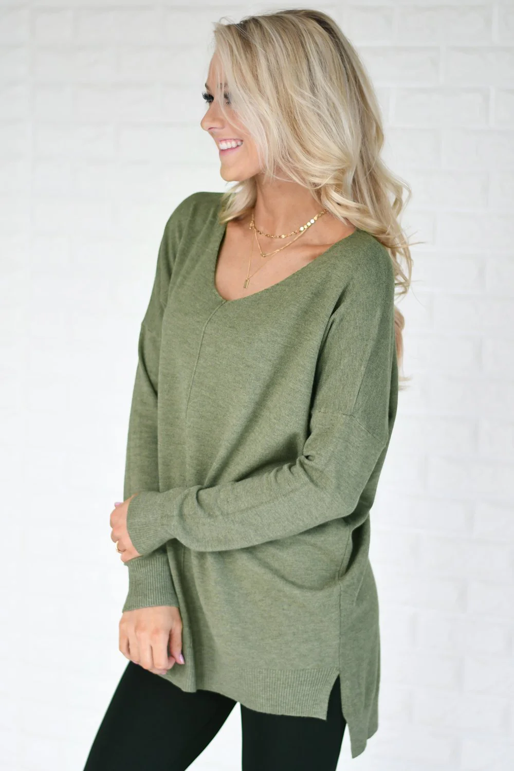 Hold On To Me Sweater ~ Light Olive - Image 5