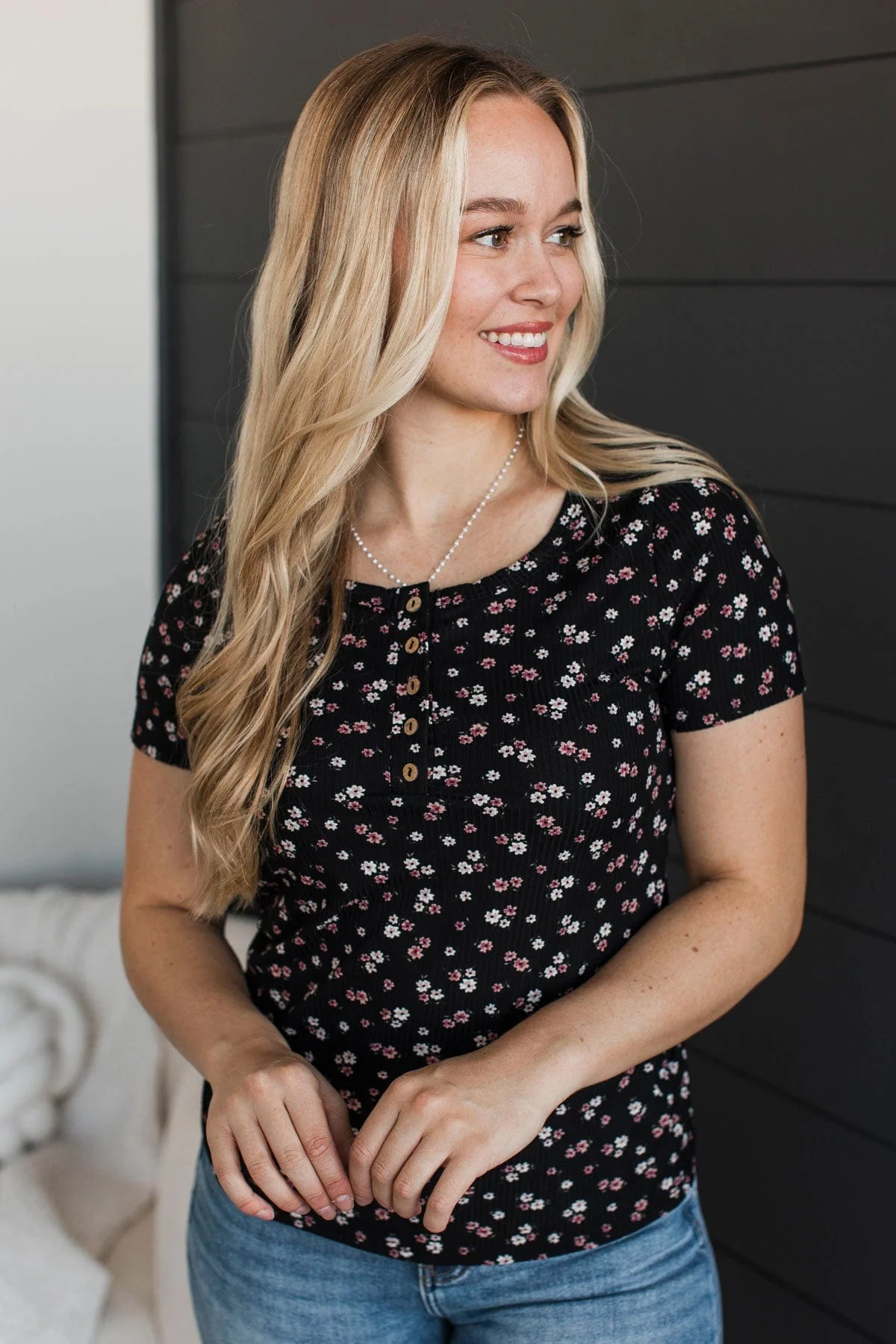 Hold Out Your Hand Floral Top- Black - Image 3
