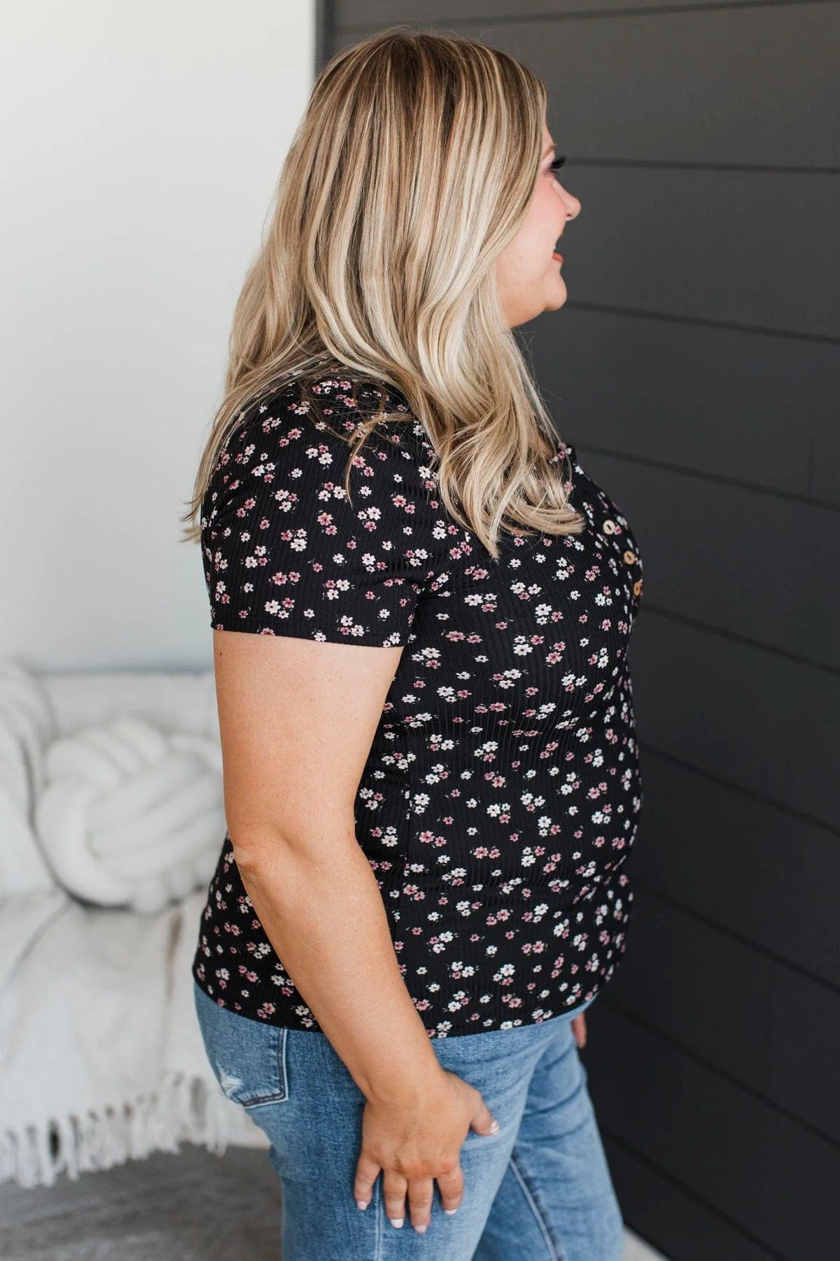 Hold Out Your Hand Floral Top- Black - Image 6
