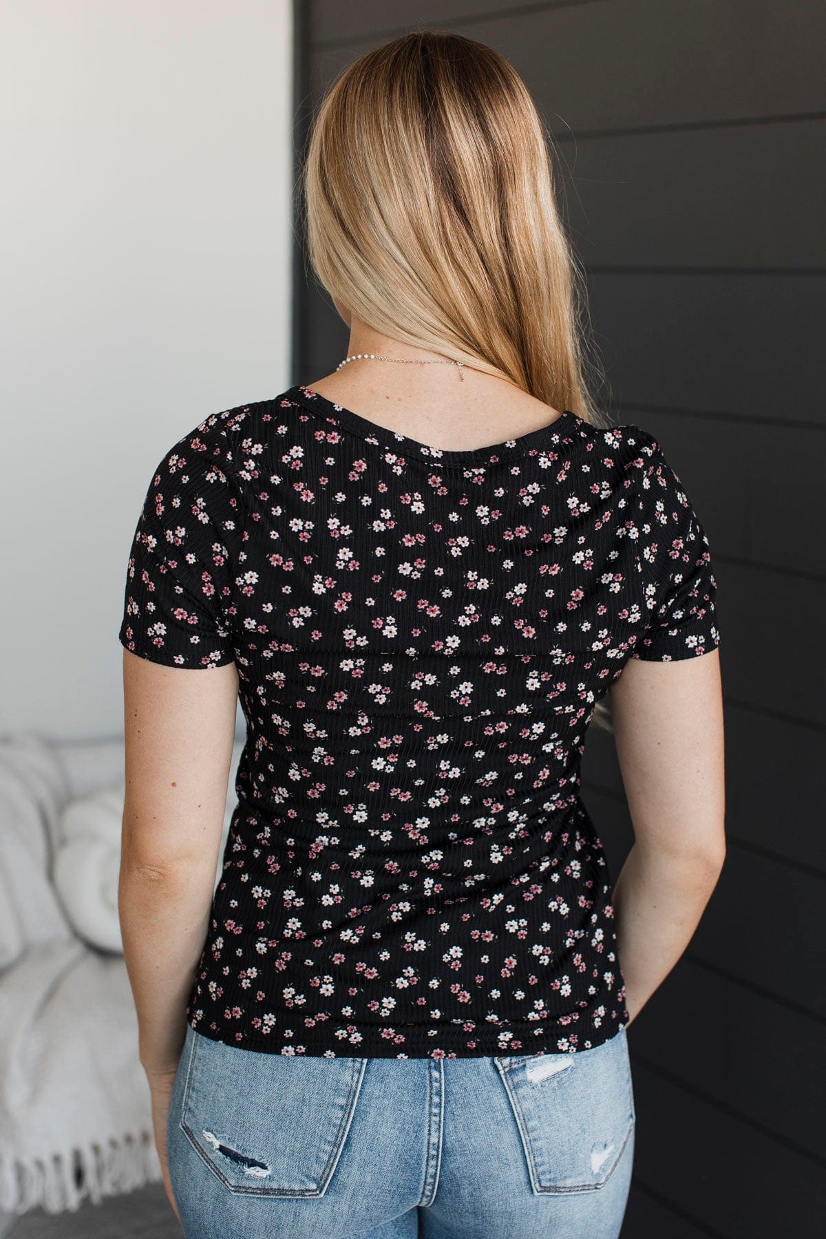 Hold Out Your Hand Floral Top- Black - Image 7