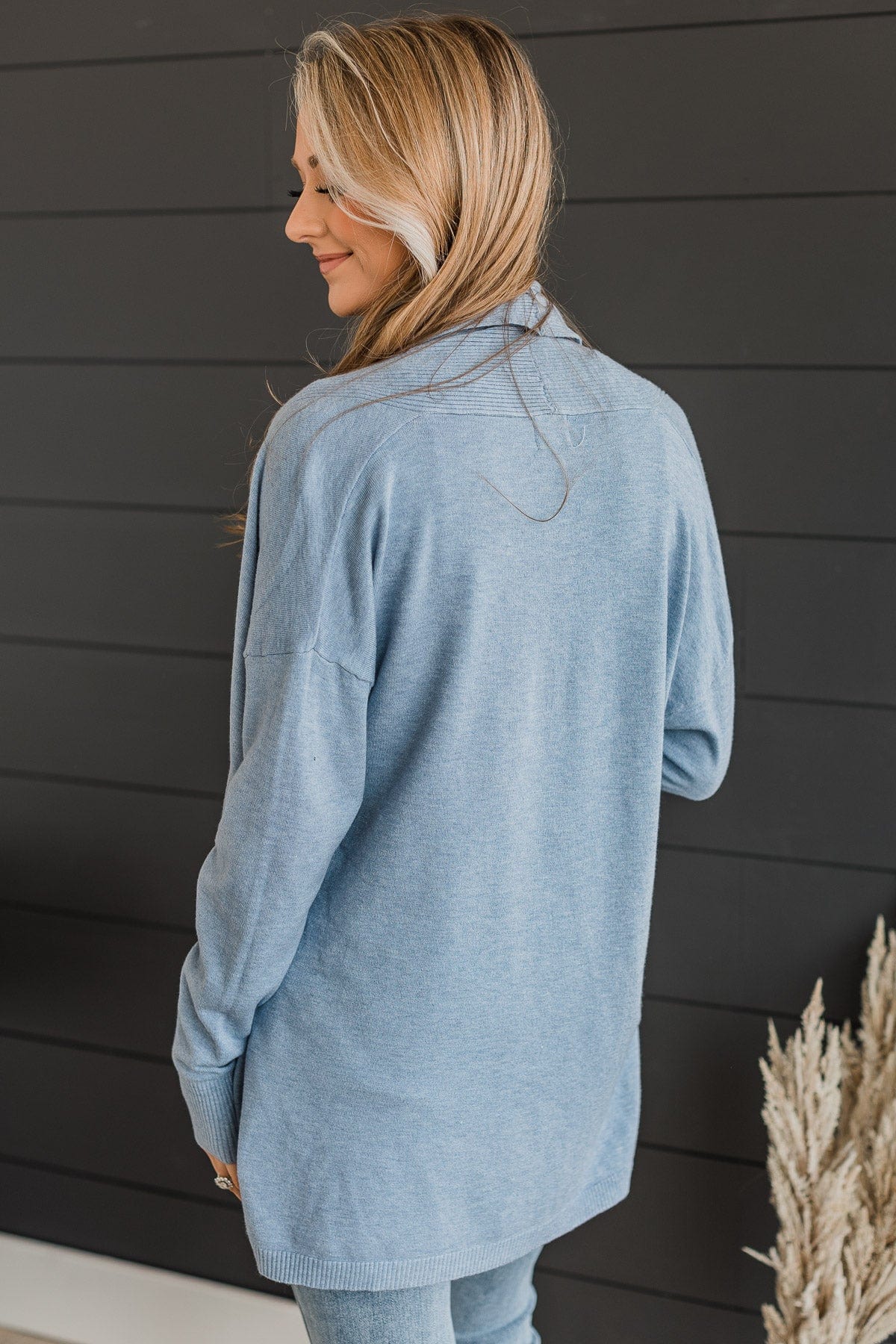 Holding On To Hope Knit Cardigan- Dusty Blue - Image 6
