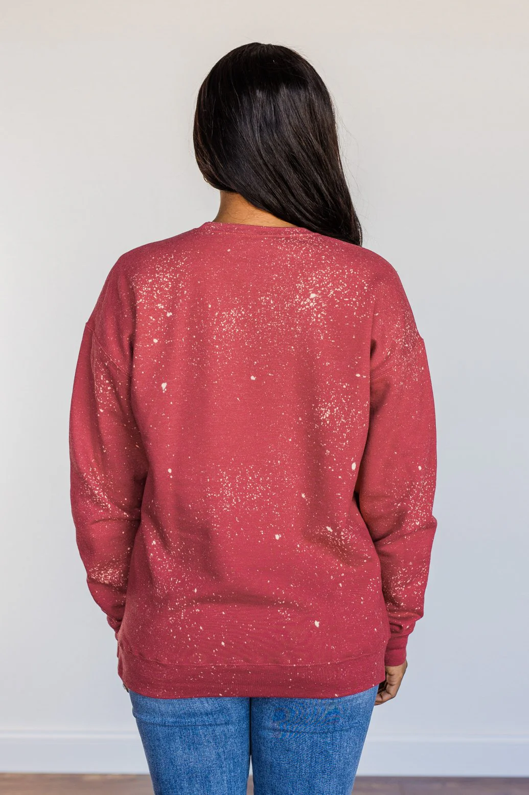 "Holly Jolly" Bleached Pullover- Red - Image 10