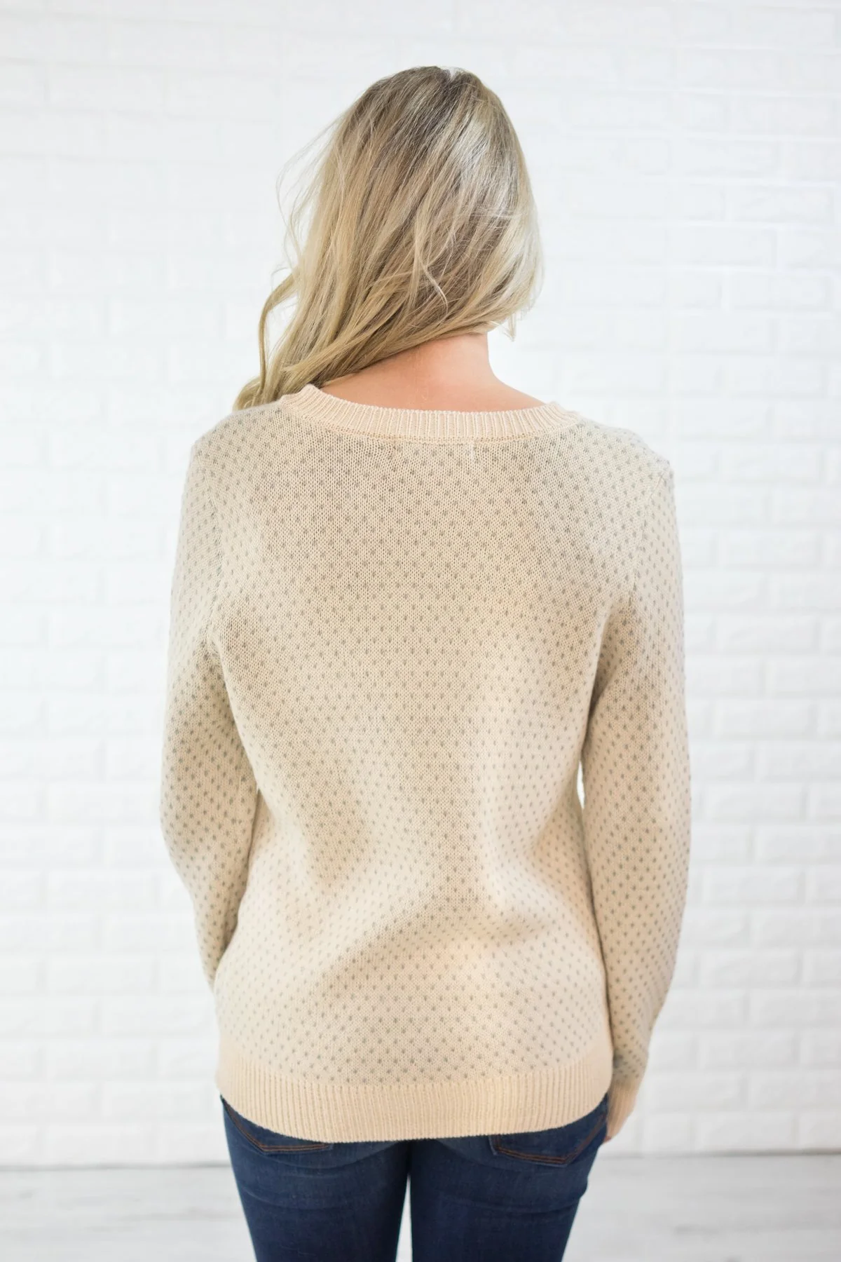 Holly Jolly Sweater ~ Cream & Silver - Image 8