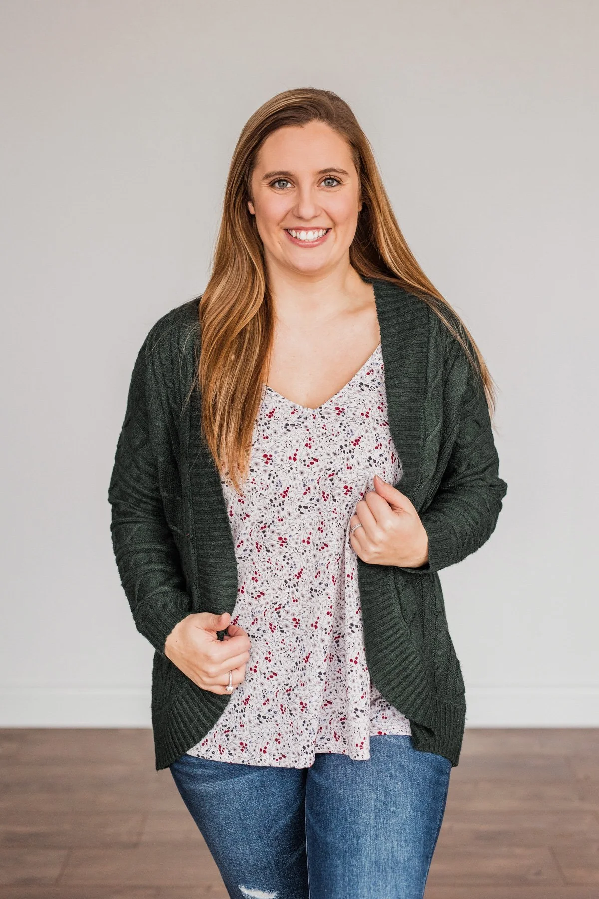 Home Is Where The Heart Is Knit Cardigan- Wintergreen - Image 6