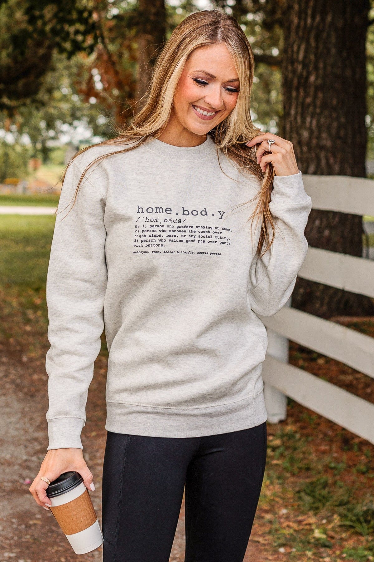 "Homebody" Crew Neck- Light Heather Grey - Image 5