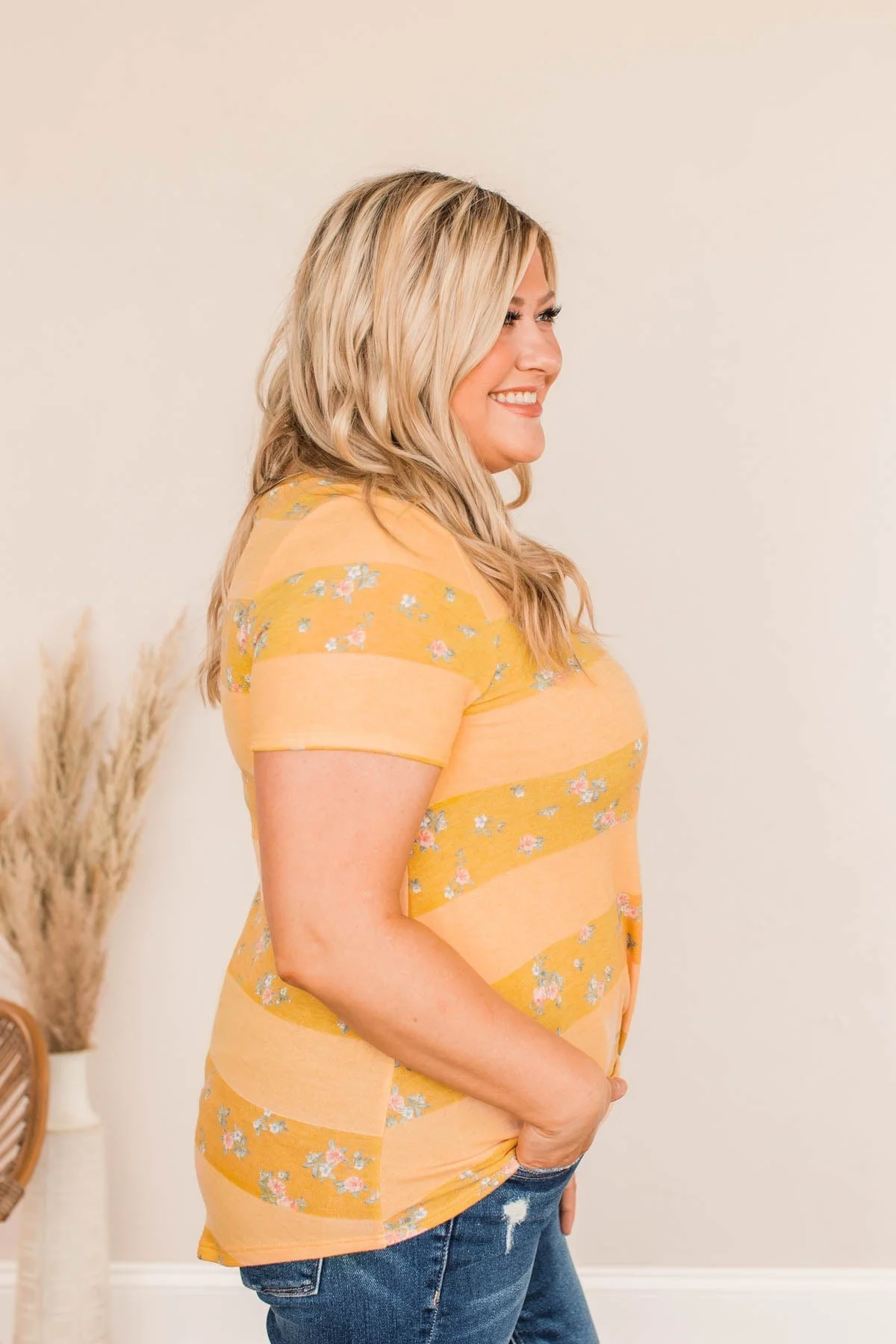 Honey I'm Good Tie Front Top- Goldenrod - Image 5