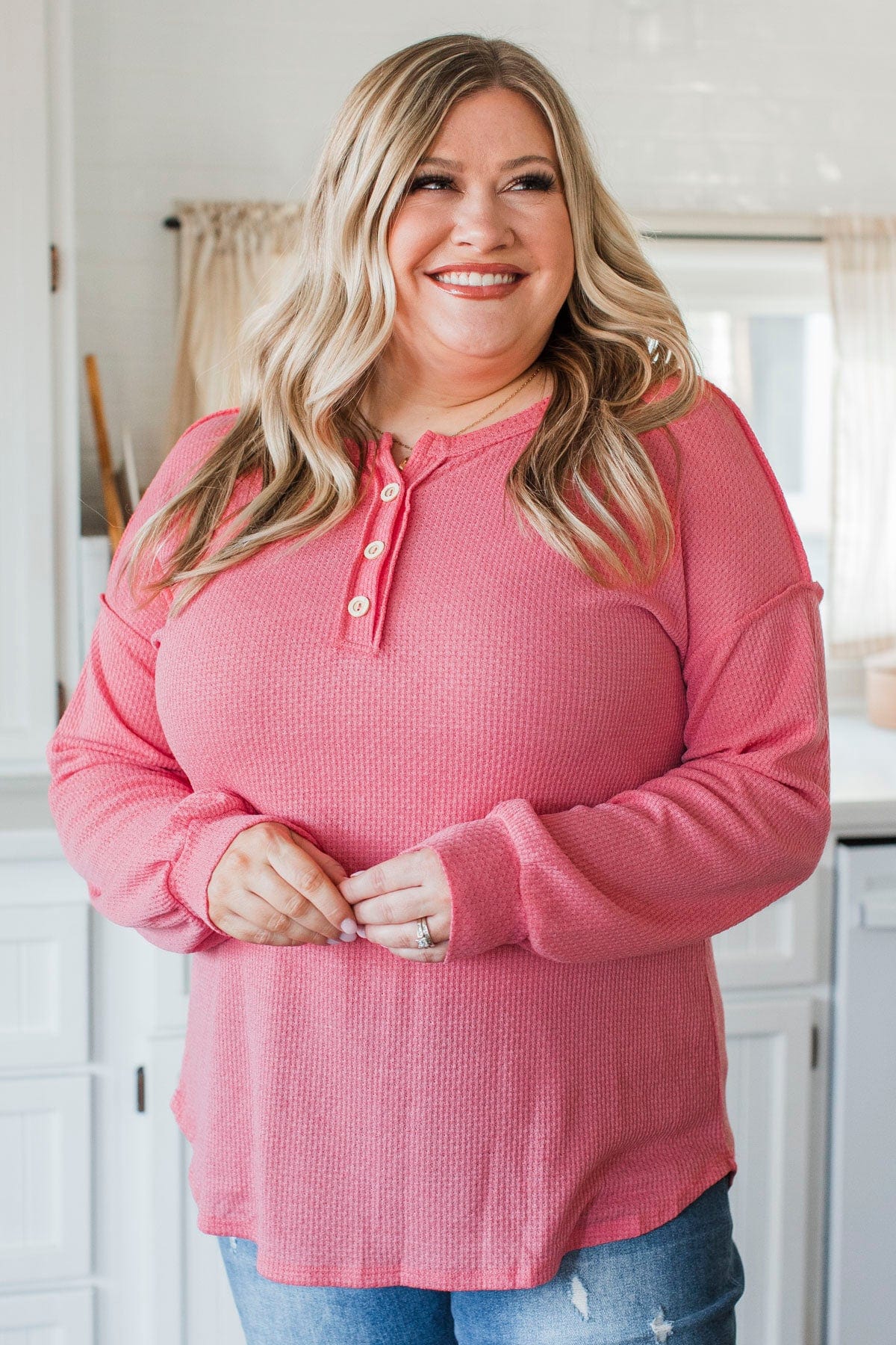 Hopeful Dreaming Knit Top- Punch Pink - Image 2