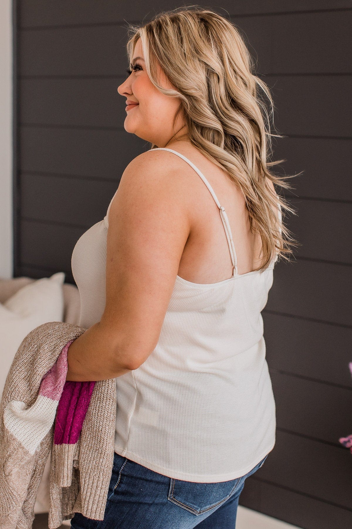 Hopelessly Yours Knit Tank Top- Cream - Image 6