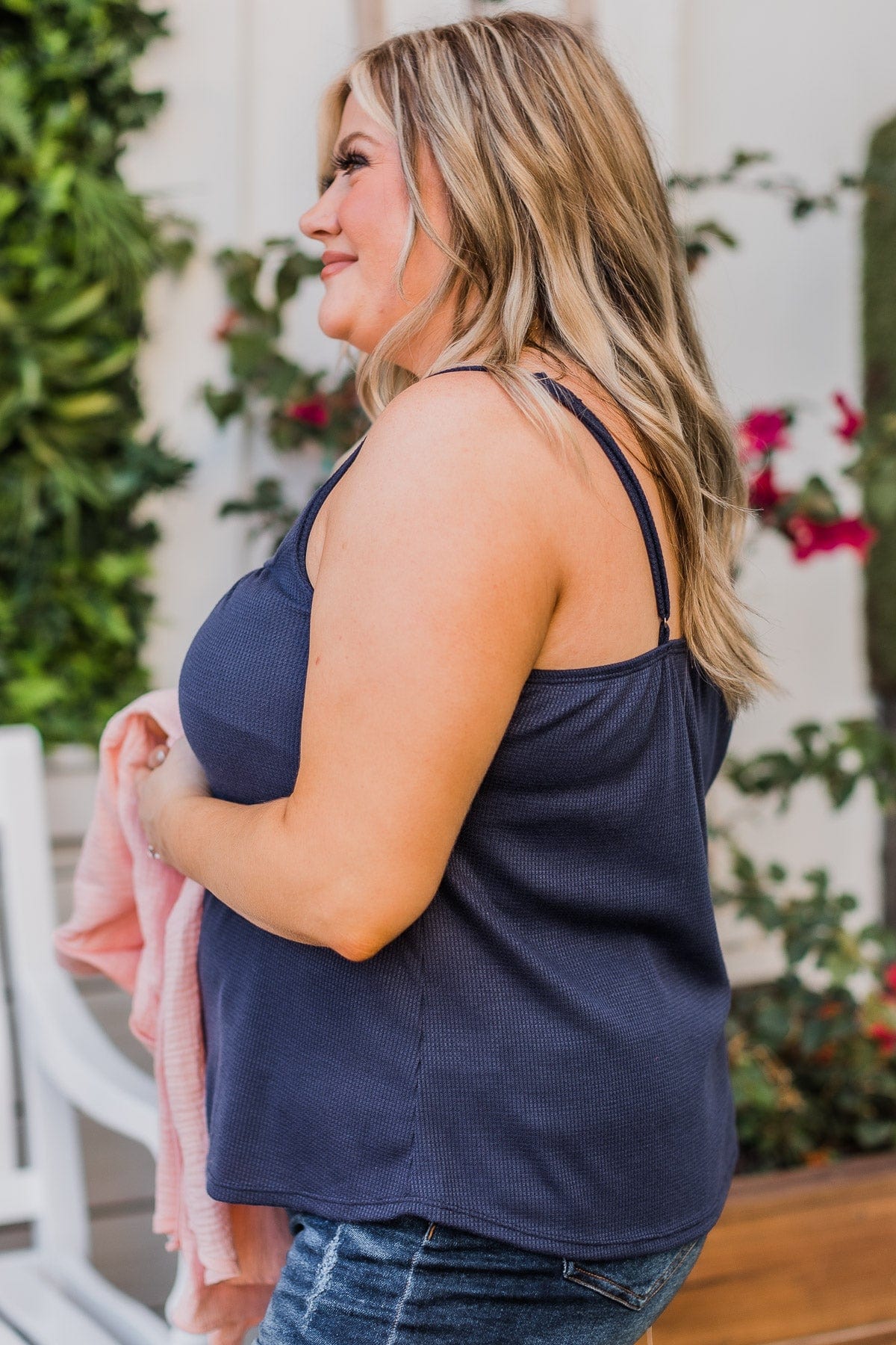Hopelessly Yours Knit Tank Top- Navy - Image 9