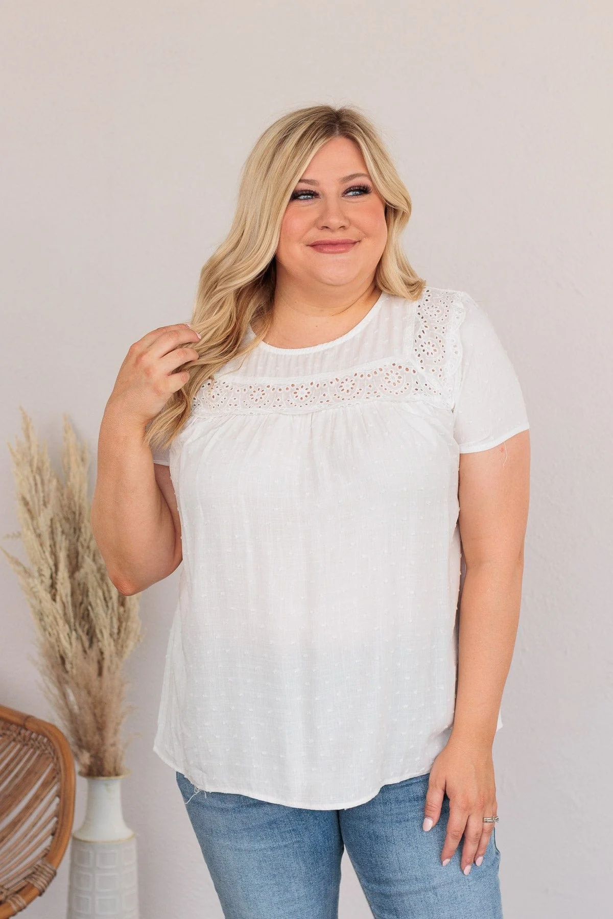 How Can I Resist Babydoll Blouse- White - Image 3