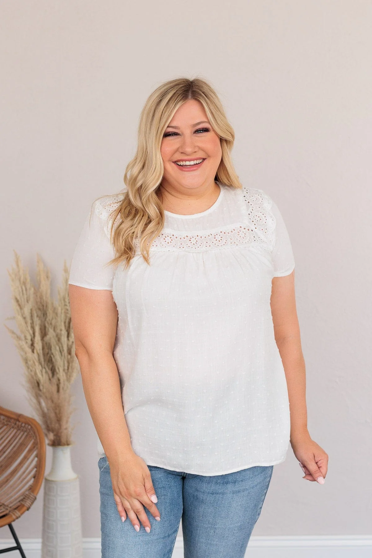 How Can I Resist Babydoll Blouse- White - Image 6