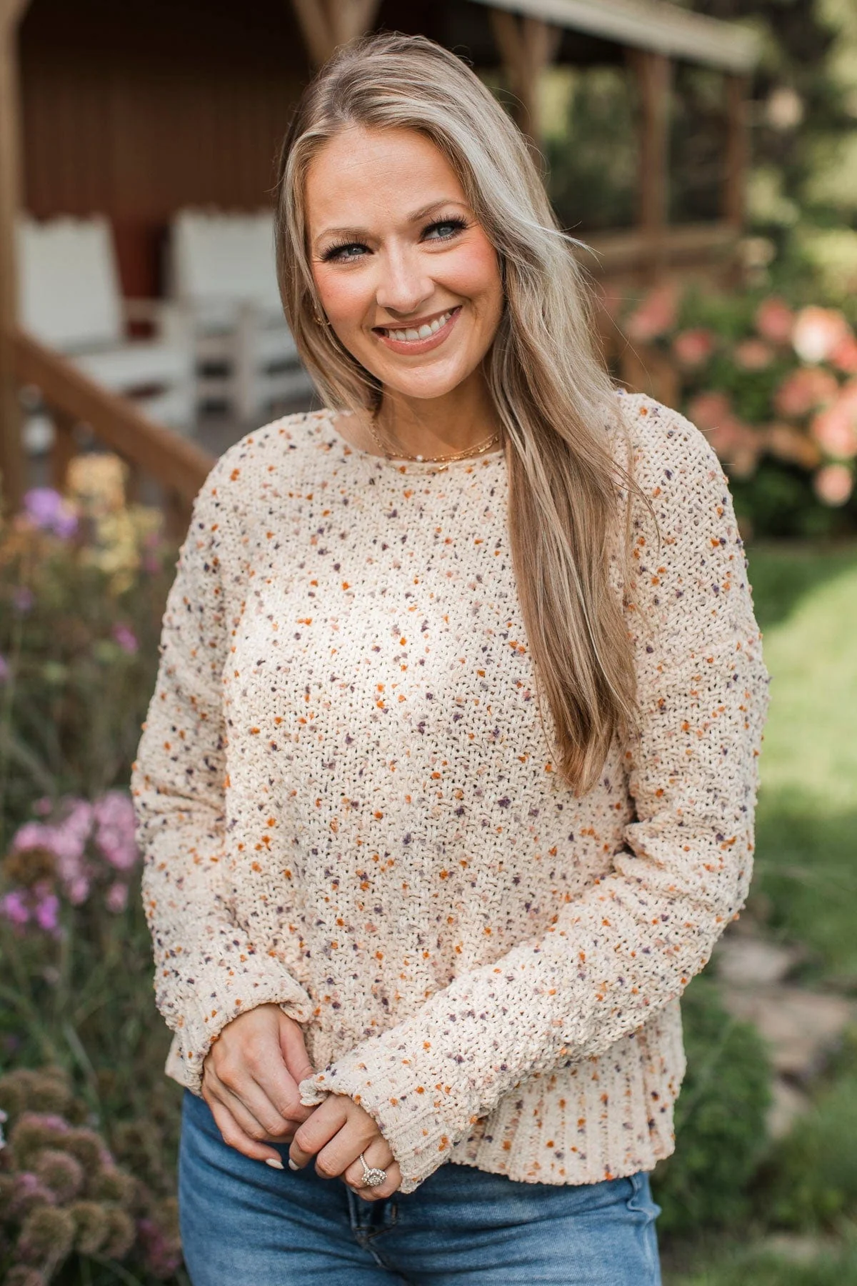 How Forever Feels Confetti Knit Sweater- Oatmeal - Image 5