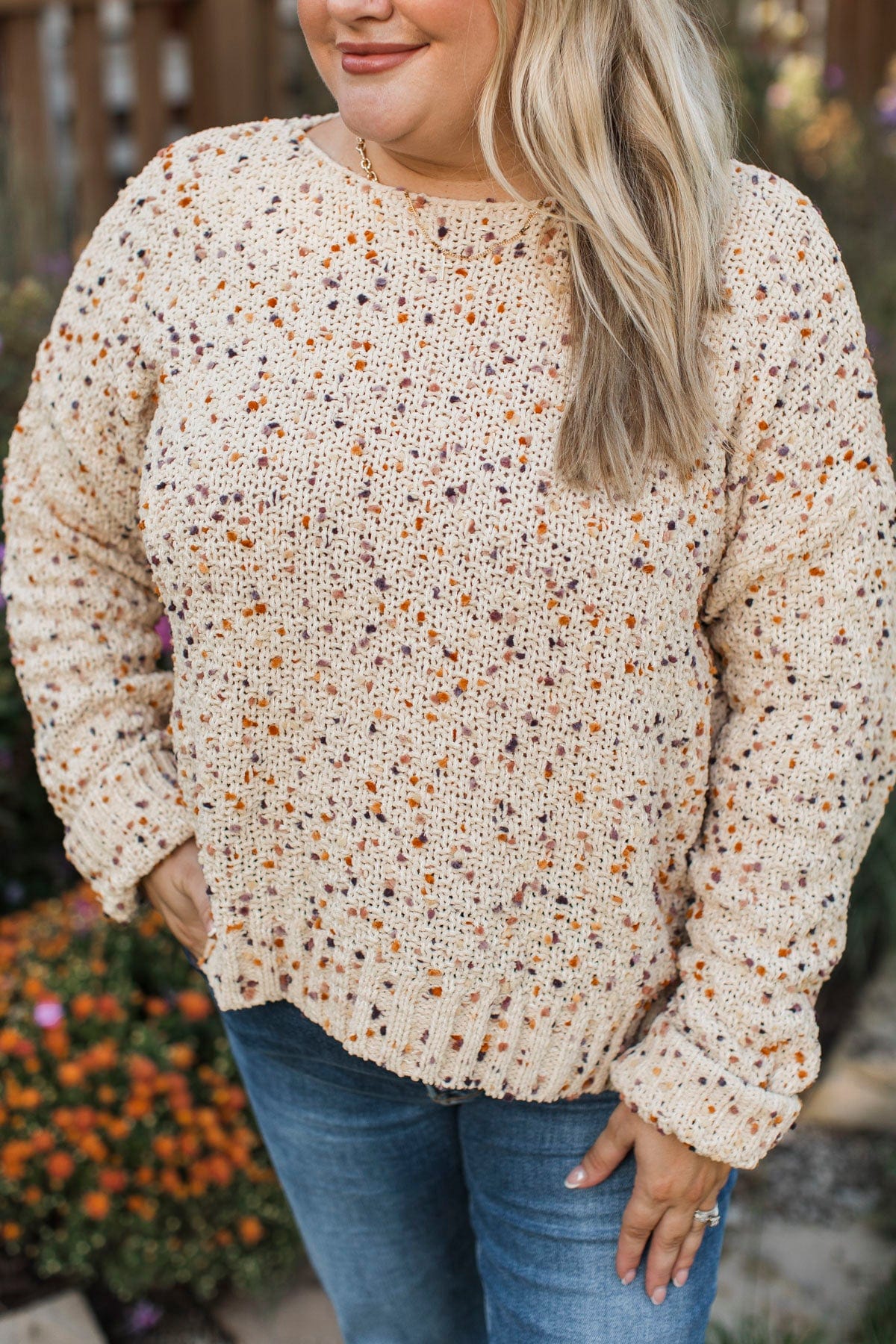 How Forever Feels Confetti Knit Sweater- Oatmeal - Image 7