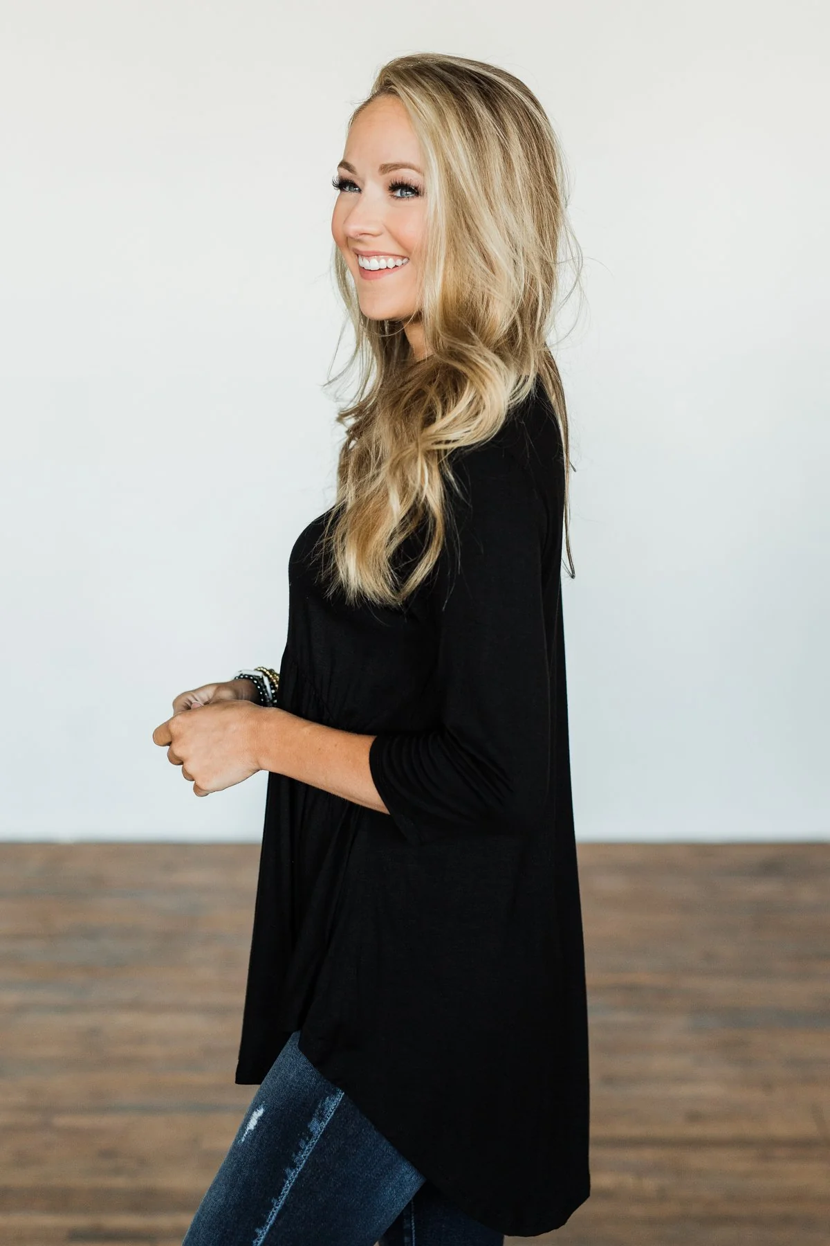 How Sweet To Know You Babydoll Top- Black - Image 7