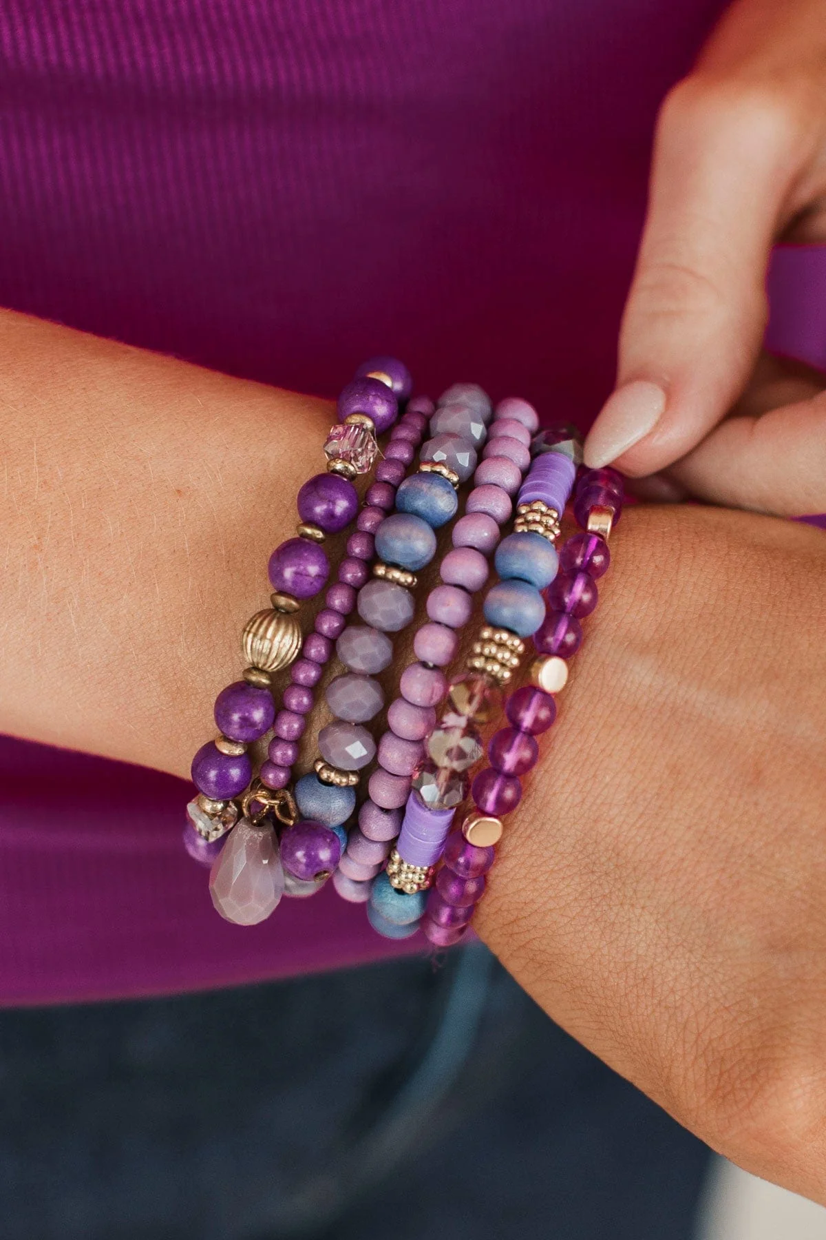 Hum A Tune Stackable Bracelet Set- Purple