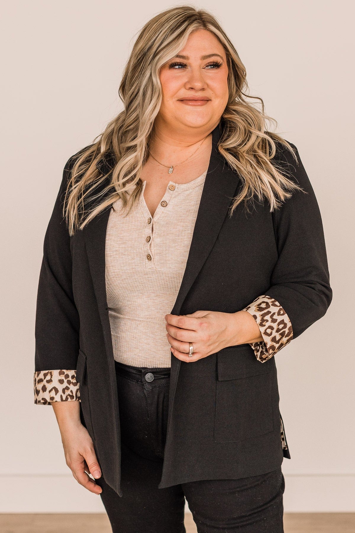 Hungry For Success Button Blazer- Black - Image 2