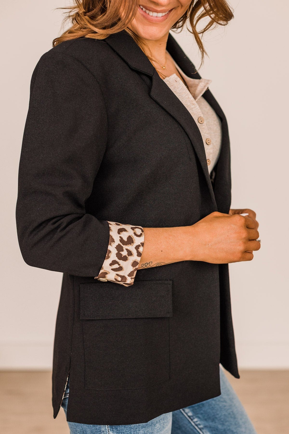 Hungry For Success Button Blazer- Black - Image 4