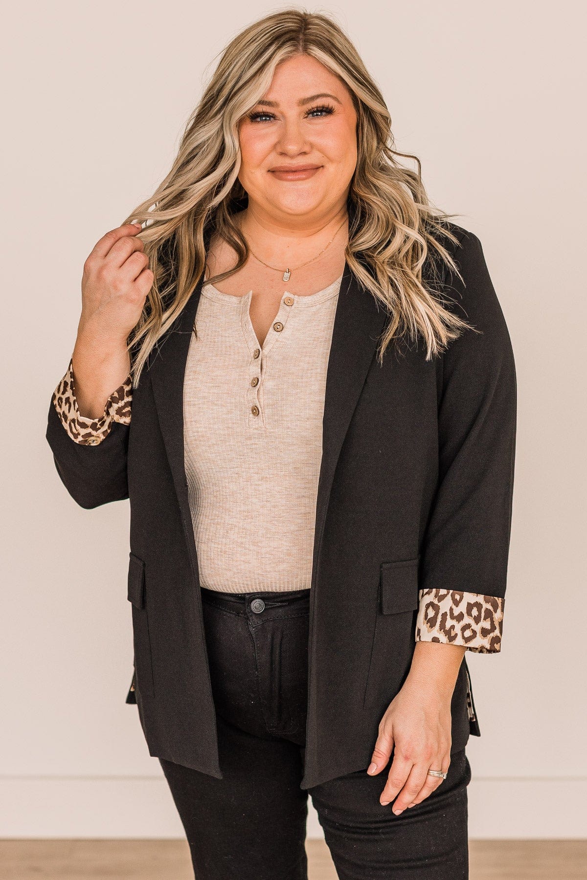 Hungry For Success Button Blazer- Black - Image 5