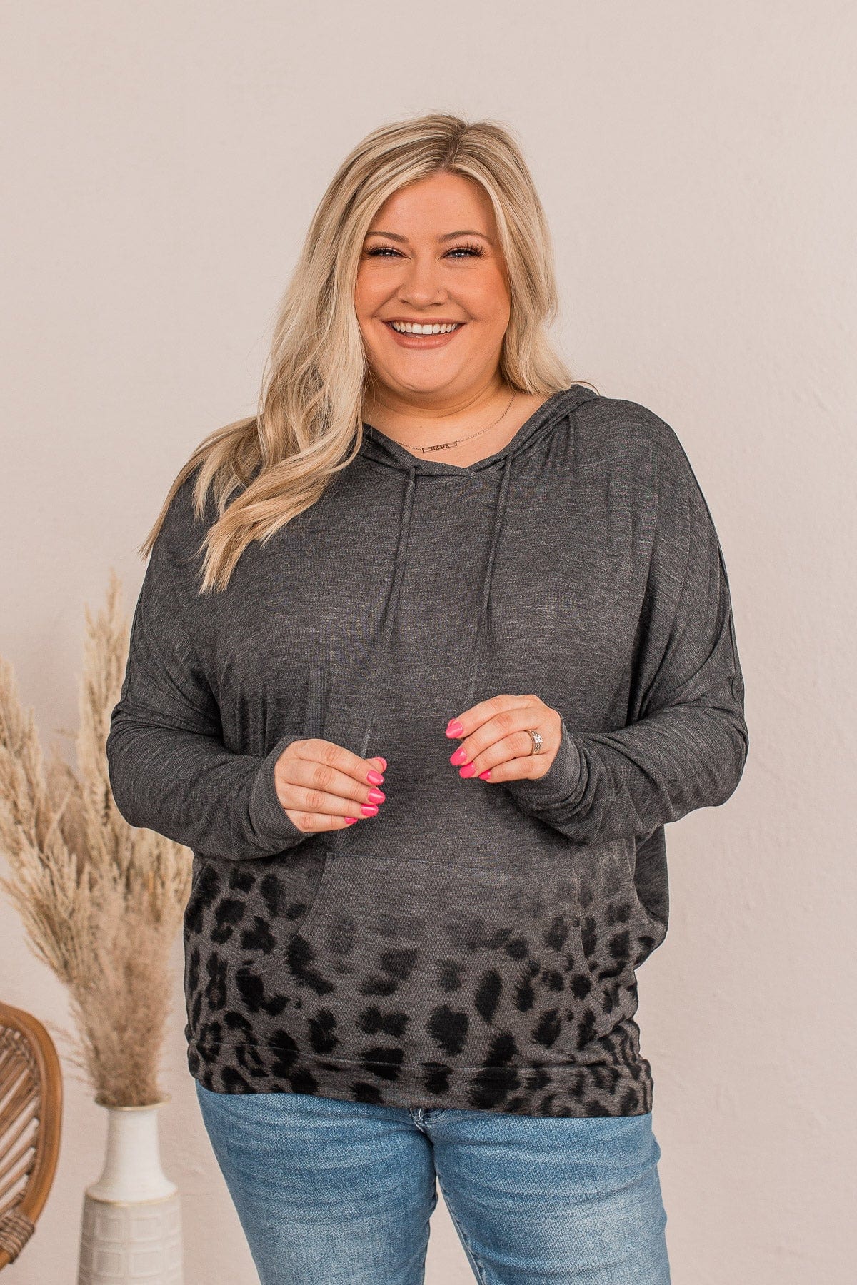 I Can And Will Lightweight Hoodie- Charcoal Leopard - Image 3