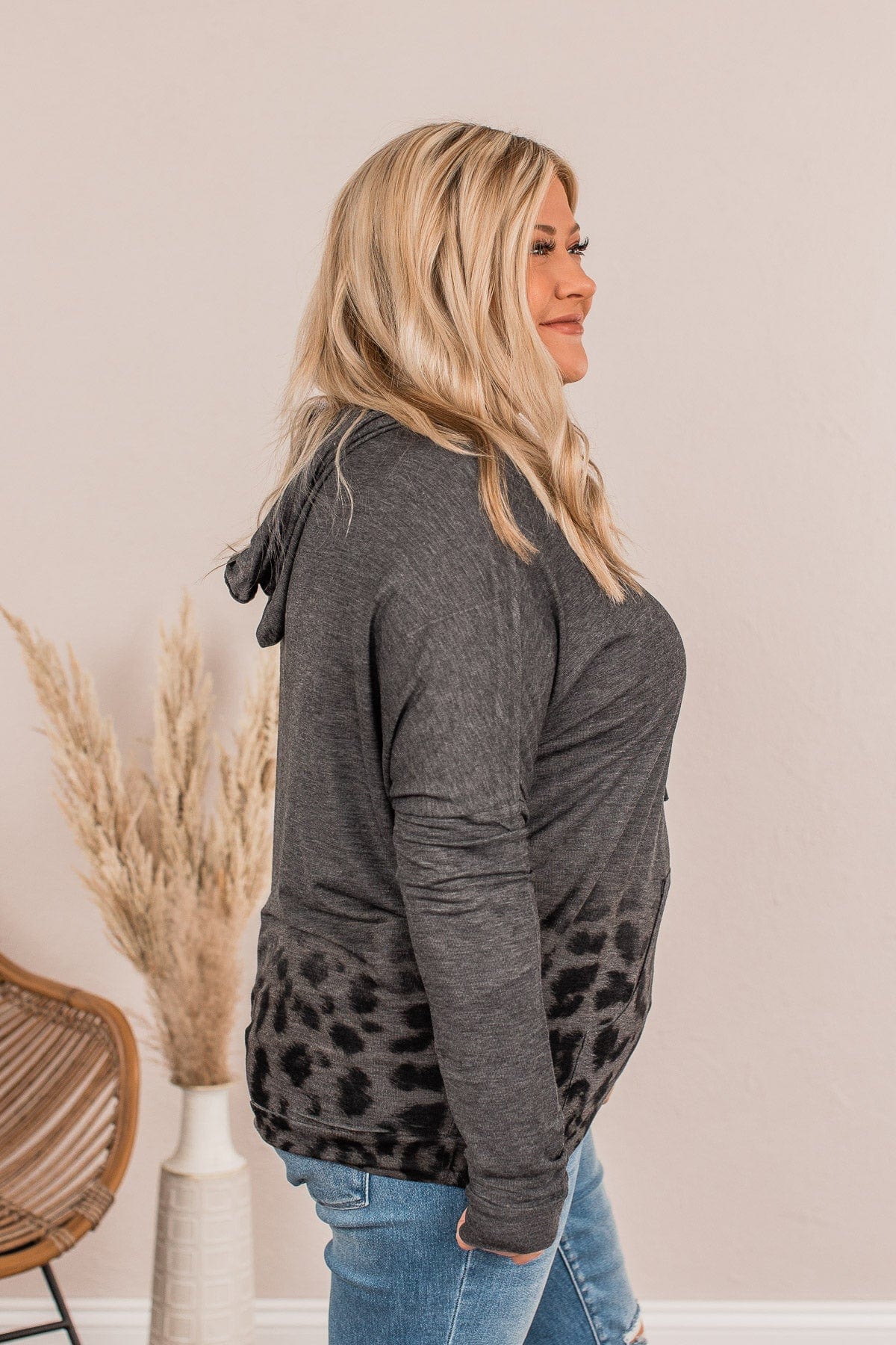 I Can And Will Lightweight Hoodie- Charcoal Leopard - Image 5